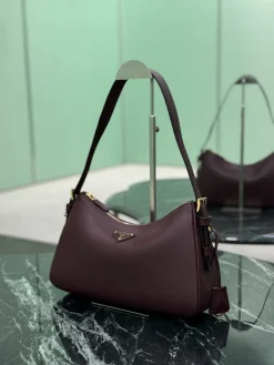 Alternative view of PRADA Shoulder Bags Calf Leather (Burgundy-Gold) 31X18X10CM F70202608081696