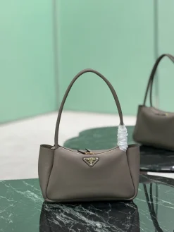 PRADA Shoulder Bags Calf Leather (Gray-Gold) 28X18X11CM F60202608081806