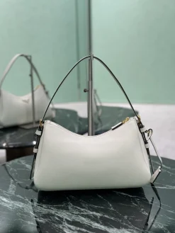 Alternative view of PRADA Shoulder Bags Calf Leather (White-Black) 31X18X10CM F70202608081700