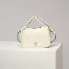 PRADA Shoulder Bags Calf Leather (White-Gold) 25X18X10CM E90202608081082
