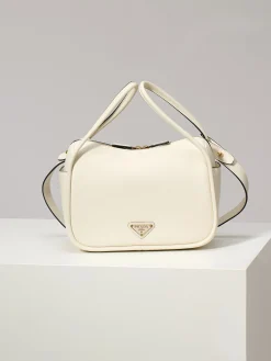 PRADA Shoulder Bags Calf Leather (White-Gold) 25X18X10CM E90202608081082