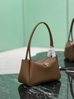 Alternative view of PRADA Shoulder Bags Calfskin Leather (Brown-Gold) 28x18x11cm F60202608081805