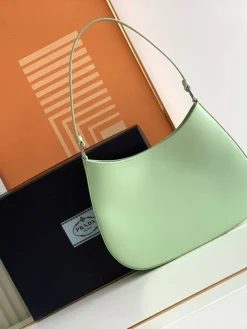 Alternative view of PRADA Shoulder Bags Calfskin Leather (Green-Silver) 27X21X5CM D70202608081132