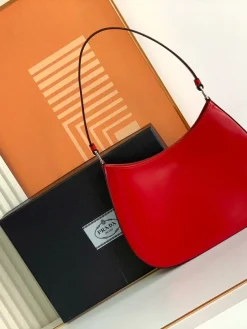 Alternative view of PRADA Shoulder Bags Calfskin Leather (Red) 27X21X5CM D70202608081127
