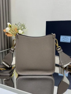 Alternative view of PRADA Shoulder Bags Calfskin Leather (Taupe-White) 20X19X6CM F50202608081569