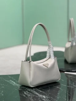Alternative view of PRADA Shoulder Bags Calfskin Leather (White-Silver) 28x18x11 cm F60202608081804