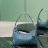 PRADA Shoulder Bags Crystal Mesh (Blue-Silver) 23x13x5cm D00202608081912