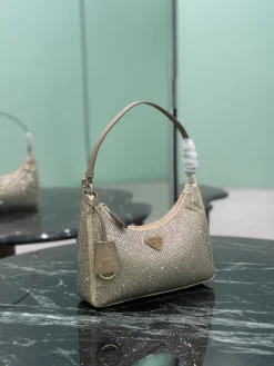 Alternative view of PRADA Shoulder Bags Crystal Mesh (Gold-Beige) 22X12X6CM E00202608081929