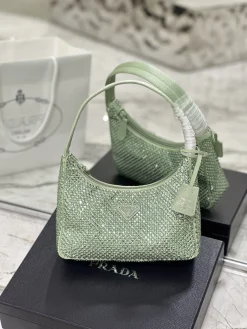 PRADA Shoulder Bags Crystal Mesh (Green) 23X13X5CM D00202608081926