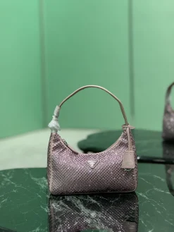 PRADA Shoulder Bags Crystal Mesh (Pink-Silver) 23X13X5CM D00202608081911