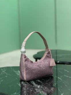 Alternative view of PRADA Shoulder Bags Crystal Mesh (Pink-Silver) 23X13X5CM D00202608081911