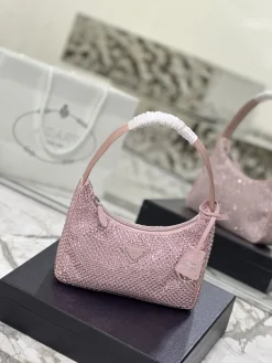 Alternative view of PRADA Shoulder Bags Crystal Mesh (Pink-Silver) 23X13X5CM D00202608081924