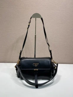 PRADA Shoulder Bags Lamb Leather (Black-Gold) 30x14x10 CM E80202608081022