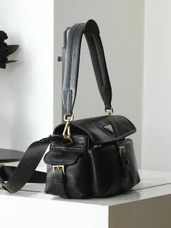 Alternative view of PRADA Shoulder Bags Lamb Leather (Black-Gold) 30x14x10 cm E80202608081007