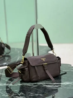 Alternative view of PRADA Shoulder Bags Lamb Leather (Brown-Gold) 30X14X10CM F00202608081728