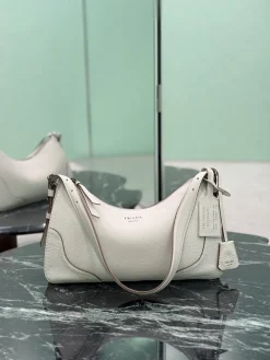 PRADA Shoulder Bags Leather (White-Brown) 36X20X11CM F20202608081228