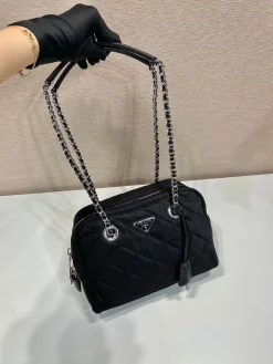 Alternative view of PRADA Shoulder Bags Nylon (Black-Silver) 26x19x11 cm D60202608080969