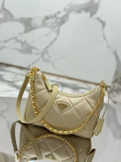 Alternative view of PRADA Shoulder Bags Nylon Leather (Beige-Gold) 22X18X6CM D40202608081963