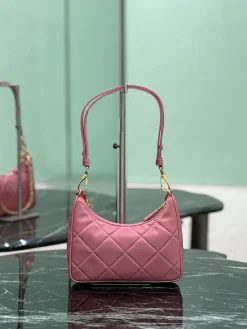 Alternative view of PRADA Shoulder Bags Nylon Leather (Pink-Gold) 22X18X6CM D40202608081956