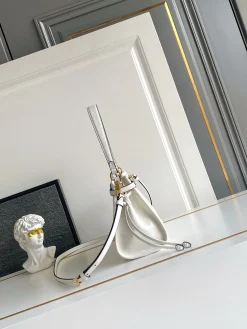 Alternative view of PRADA Shoulder Bags Oiled Leather (White-Gold) 26X18X9CM F20202608080720