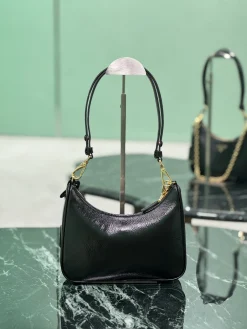 Alternative view of PRADA Shoulder Bags Patent Leather (Black-Gold) 22X18X6CM E20202608081951