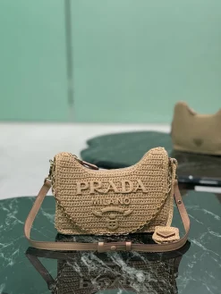 Alternative view of PRADA Shoulder Bags Raffia (Beige-Gold) 22X18X6CM G80202608081381