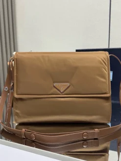 PRADA Shoulder Bags Re-Nylon (Brown-Gold) 36X28X14CM E60202608080920