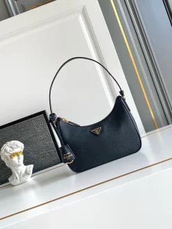 PRADA Shoulder Bags Saffiano Leather (Black-Gold) 22X18X6CM D50202608080250
