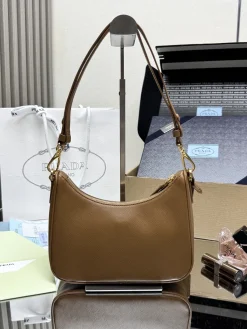 Alternative view of PRADA Shoulder Bags Saffiano Leather (Brown-Gold) 22X18X6 CM E30202608081522