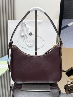 Alternative view of PRADA Shoulder Bags Saffiano Leather (Burgundy-Gold) 22X18X6CM E00202608081538