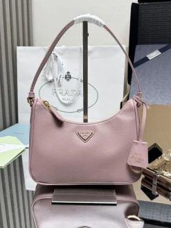 PRADA Shoulder Bags Saffiano Leather (Pink-Gold) 22X18X6 CM E00202608081535