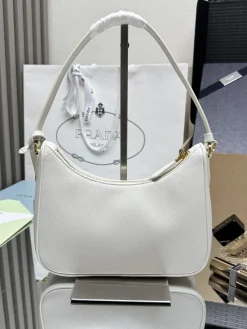 Alternative view of PRADA Shoulder Bags Saffiano Leather (White-Gold) 22X18X6 CM E00202608081537