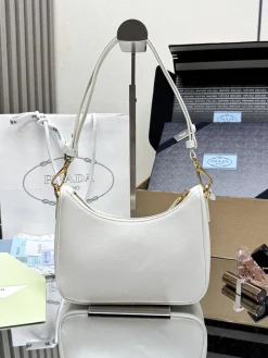 Alternative view of PRADA Shoulder Bags Saffiano Leather (White-Gold) 22X18X6CM E30202608081524