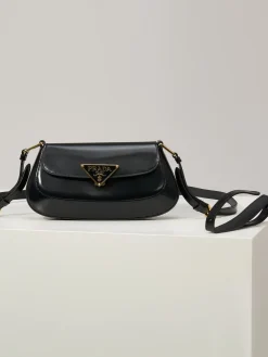 PRADA Shoulder Bags Shiny Leather (Black-Gold) 24X11X4CM F00202608080923