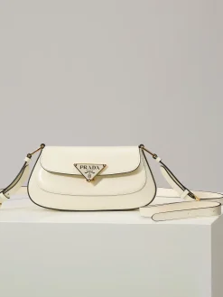 PRADA Shoulder Bags Shiny Leather (Cream-Gold) 24x11x4cm F00202608080921