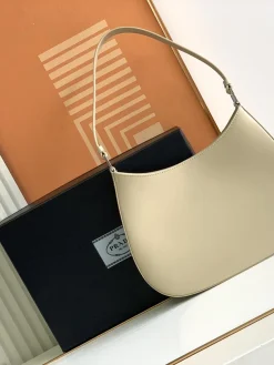 Alternative view of PRADA Shoulder Bags Smooth Calfskin (Beige-Silver) 27X21X5CM D70202608081130