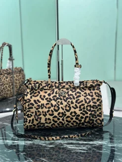 PRADA Shoulder Bags Suede (Brown-Black) 38x30x12 CM G20202608081777