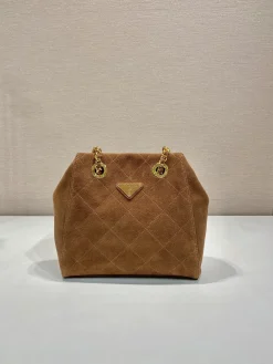 Alternative view of PRADA Shoulder Bags Suede (Brown-Gold) 24X27X6CM E50202608081088