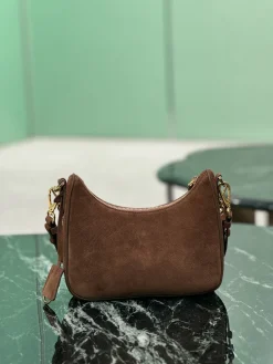 Alternative view of PRADA Shoulder Bags Suede Leather (Brown-Gold) 22X18X6CM E20202608081958
