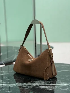 Alternative view of PRADA Shoulder Bags Suede Leather (Brown-Gold) 31X18X10CM F20202608081703