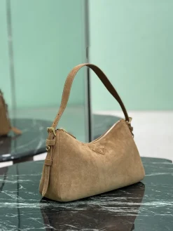 Alternative view of PRADA Shoulder Bags Suede Leather (Brown-Gold) 31x18x10cm F20202608081702