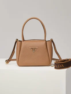 PRADA Shoulder Bags Textured Leather (Brown) 23X21X10CM G60202608081103