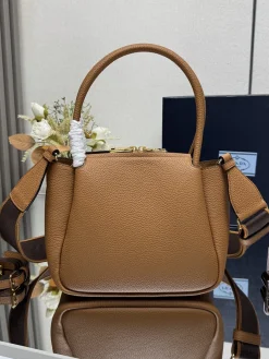Alternative view of PRADA Shoulder Bags Textured Leather (Brown-Gold) 23X21X10CM G70202608081561