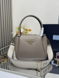 PRADA Shoulder Bags Textured Leather (Taupe-Gold) 23X21X10CM G70202608081560