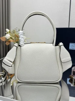 Alternative view of PRADA Shoulder Bags Textured Leather (White-Gold) 23X21X10CM G70202608081559