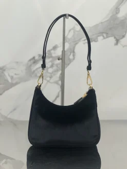 Alternative view of PRADA Shoulder Bags Velvet (Black-Gold) 22X18X6CM D40202608081964