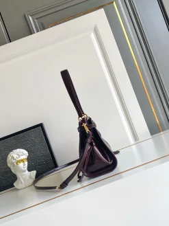 Alternative view of PRADA Shoulder Bags Waxed Leather (Burgundy-Gold) 26X18X9CM F20202608080719