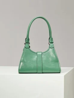 Alternative view of PRADA Shoulder Bags Waxed Leather (Green-Silver) 26X18X12CM F30202608081112