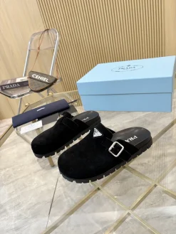 Alternative view of PRADA Slides Suede Leather EU38-45 B00202608031556