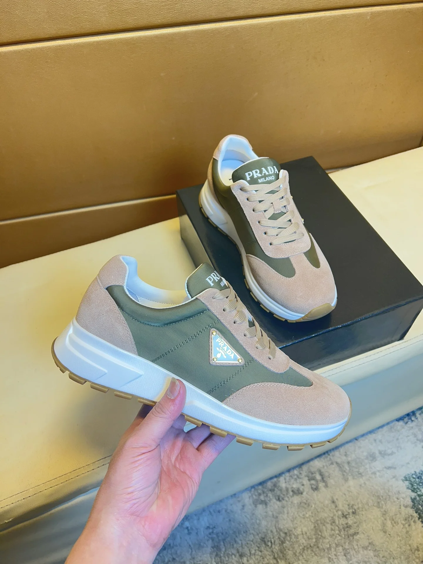 PRADA Sneakers Calf Leather Canvas EU38-44 B70202608030483